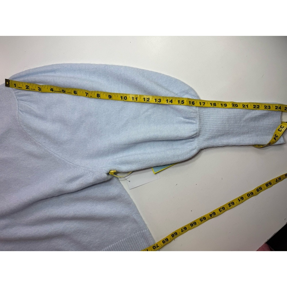 CeCe Womens Blue Puff Long Sleeve Crew Neck Sweater Size XL Frozen‎ - Picture 9 of 9